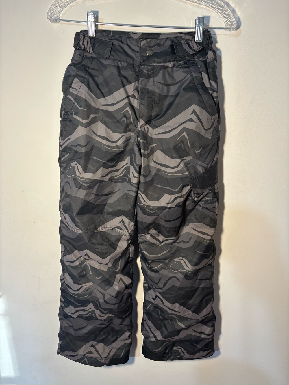 Columbia Black and Gray Camo Kids Snow Pants